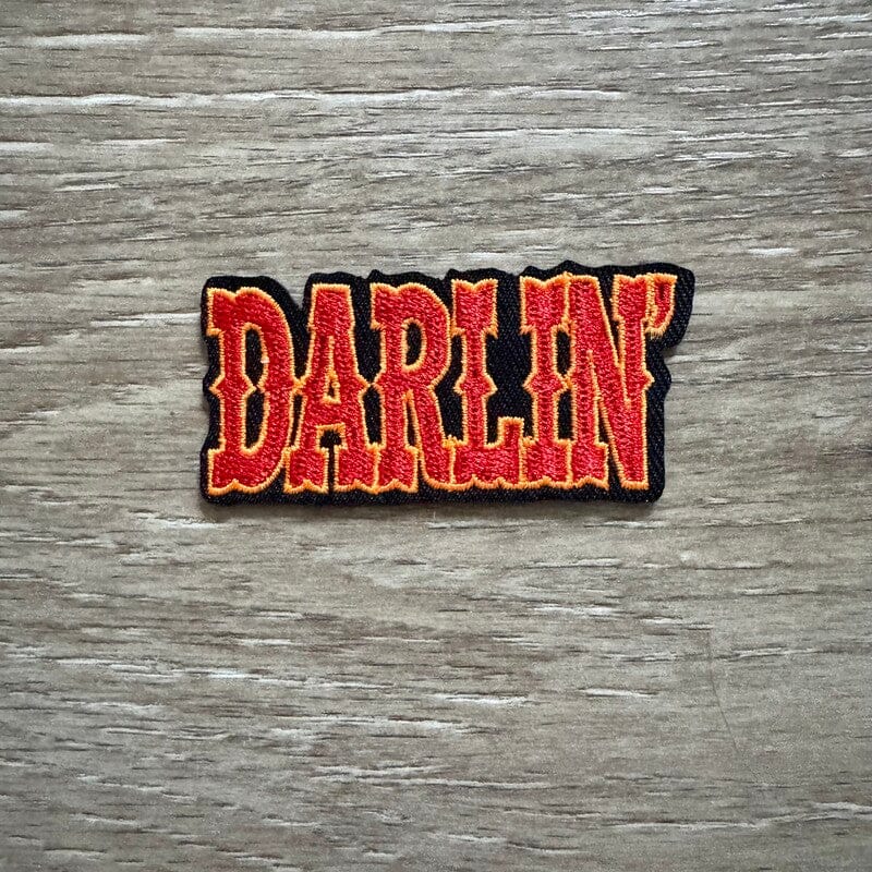 On A Whim Hats Darlin' Western Letters Leather Iron-On Patch