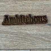 On A Whim Hats Ambitchous Genuine Cowhide Iron-On Patch