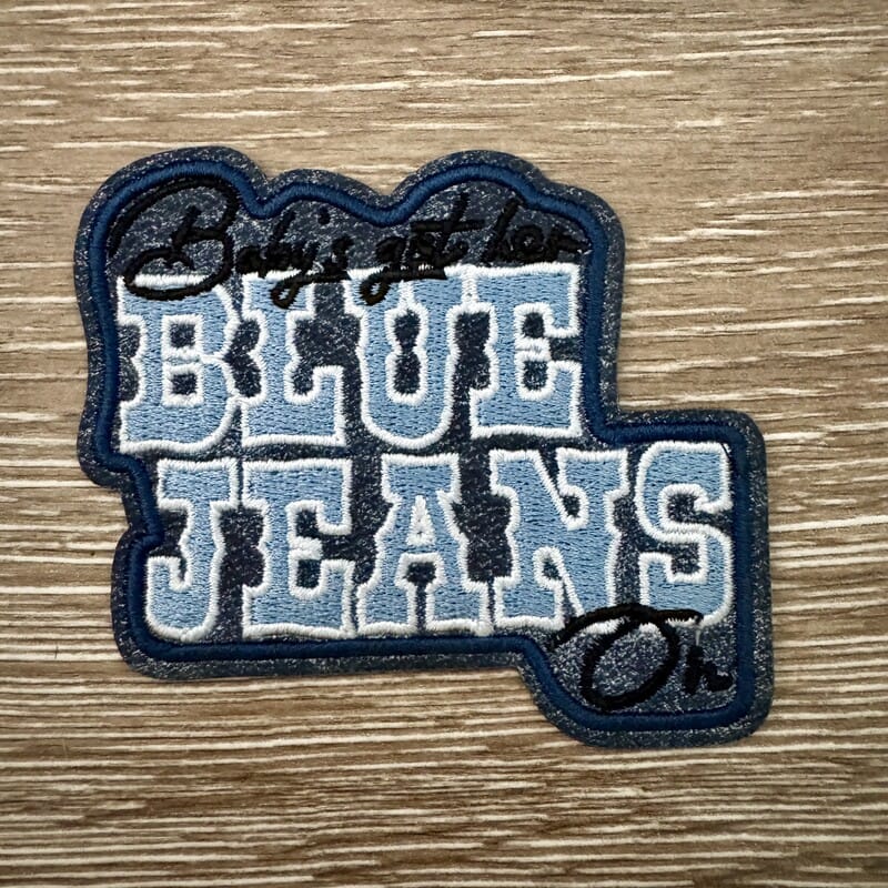 On A Whim Hats Blue Jeans Denim Iron-On Patch