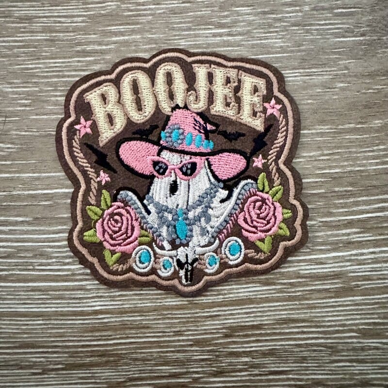 On A Whim Hats Boojee Ghost Iron-On Patch