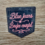 On A Whim Hats Boujee Cowgirl Denim Pocket Iron-On Patch