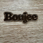 On A Whim Hats Boujee Wood-Tone Iron-On Patch