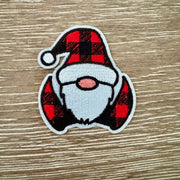 On A Whim Hats Buffalo Plaid Gnome Iron-On Patch