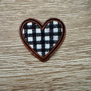 On A Whim Hats Buffalo Plaid Heart Iron-On Patch