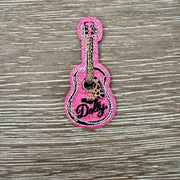 On A Whim Hats Country Star Guitar Name Iron-On Patch