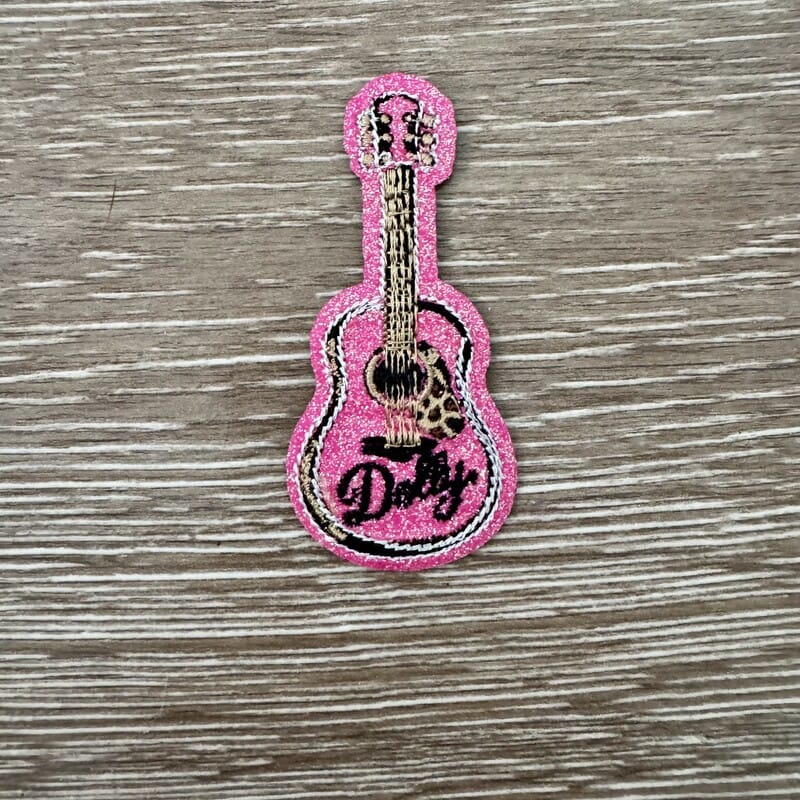 On A Whim Hats Country Star Guitar Name Iron-On Patch