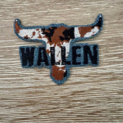 On A Whim Hats Country Star Longhorn Skull Iron-On Patch