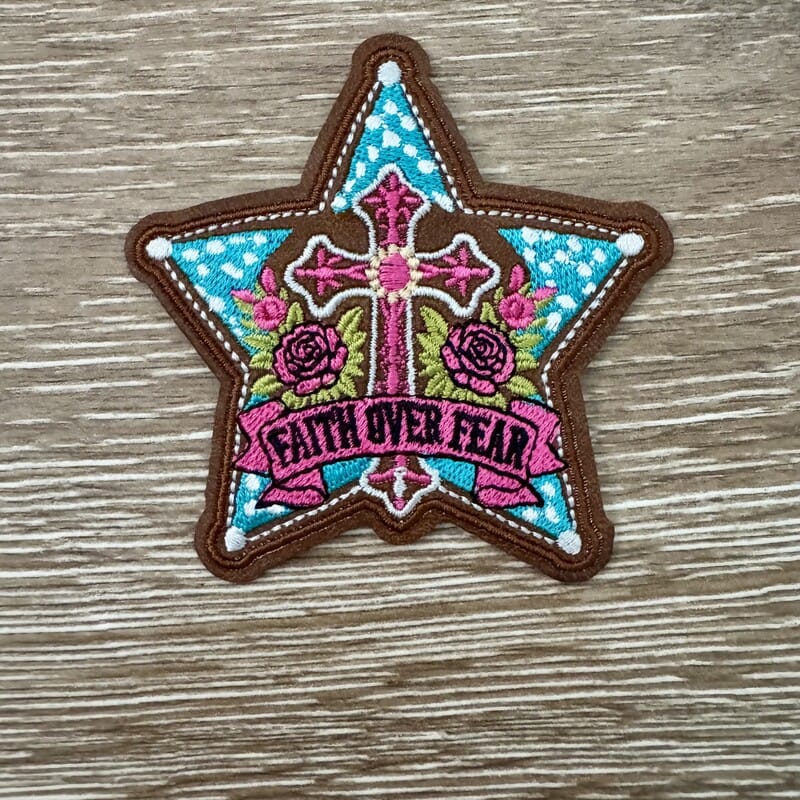On A Whim Hats Faith Over Fear Star Iron-On Patch