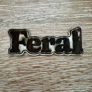 On A Whim Hats Feral Wood-Tone Iron-On Patch
