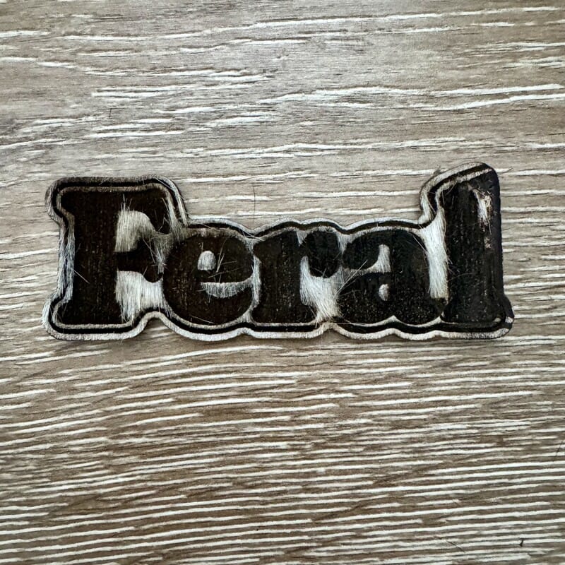 On A Whim Hats Feral Wood-Tone Iron-On Patch