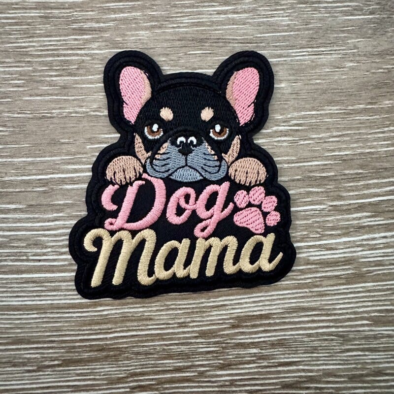 On A Whim Hats French Bulldog Dog Mama Iron-On Patch