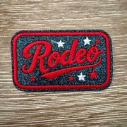 On A Whim Hats Glitter Rodeo Script Iron-On Patch