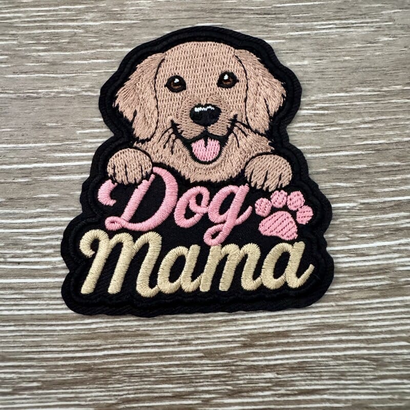 On A Whim Hats Golden Retriever Dog Mama Iron-On Patch