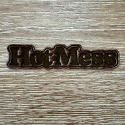 On A Whim Hats Hot Mess Wood-Tone Iron-On Patch