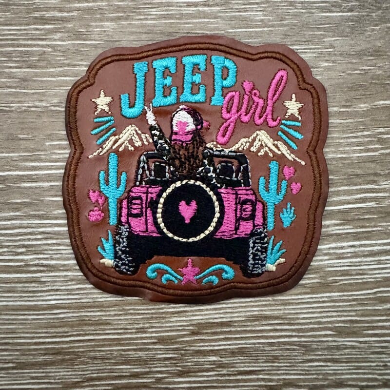 On A Whim Hats Jeep Girl Off-Road Iron-On Patch