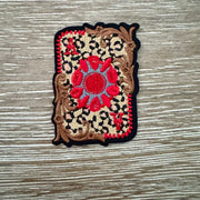 On A Whim Hats Leopard Print Ace Card Iron-On Patch