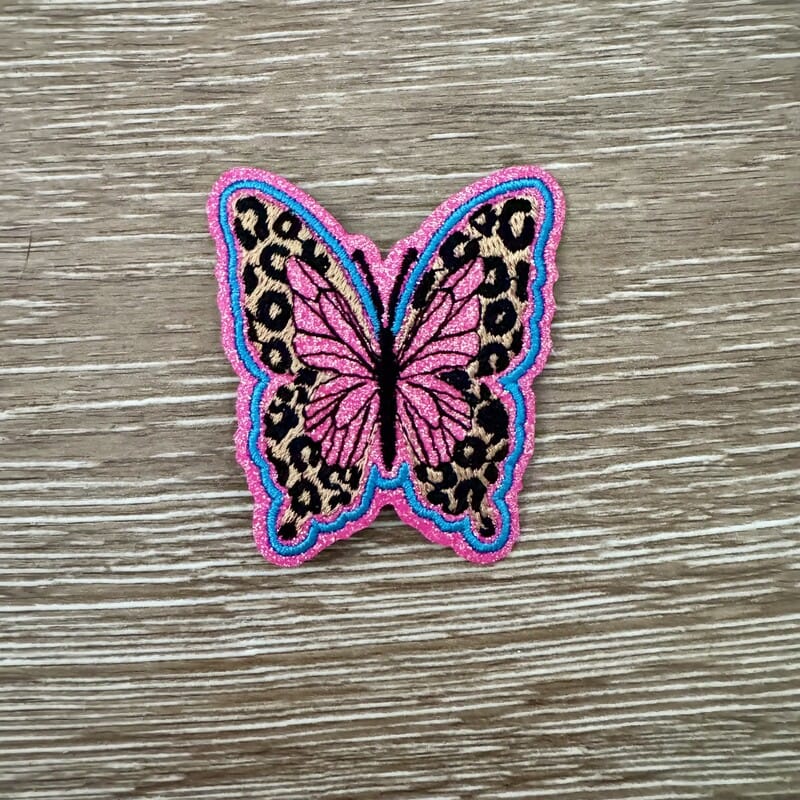 On A Whim Hats Leopard Print Butterfly Iron-On Patch