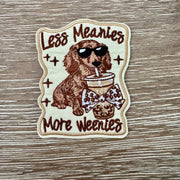 On A Whim Hats Less Meanies More Weenies Dachshund Iron-On Patch