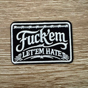 On A Whim Hats Let Em Hate Bold Statement Iron-On Patch