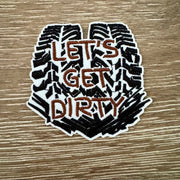 On A Whim Hats Let's Get Dirty Tire Tread Iron-On Patch