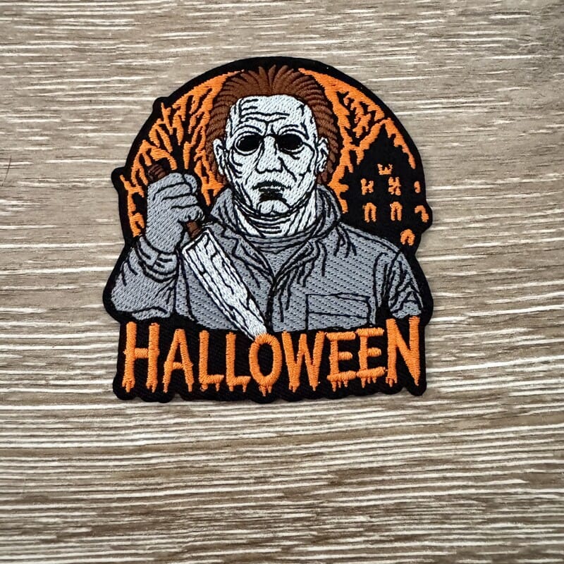On A Whim Hats Masked Slasher Halloween Iron-On Patch