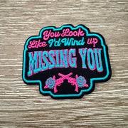 On A Whim Hats Missing You Western Pistols Iron-On Patch