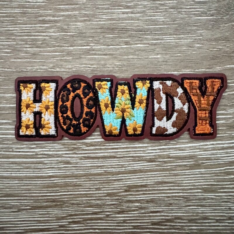 On A Whim Hats Mixed Print Howdy Iron-On Patch