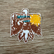 On A Whim Hats Roam Free Thunderbird Desert Iron-On Patch