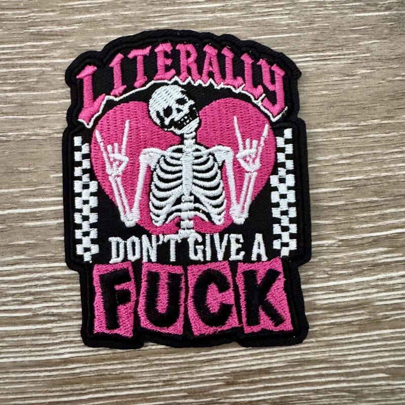 On A Whim Hats Sassy Skeleton Attitude Iron-On Patch