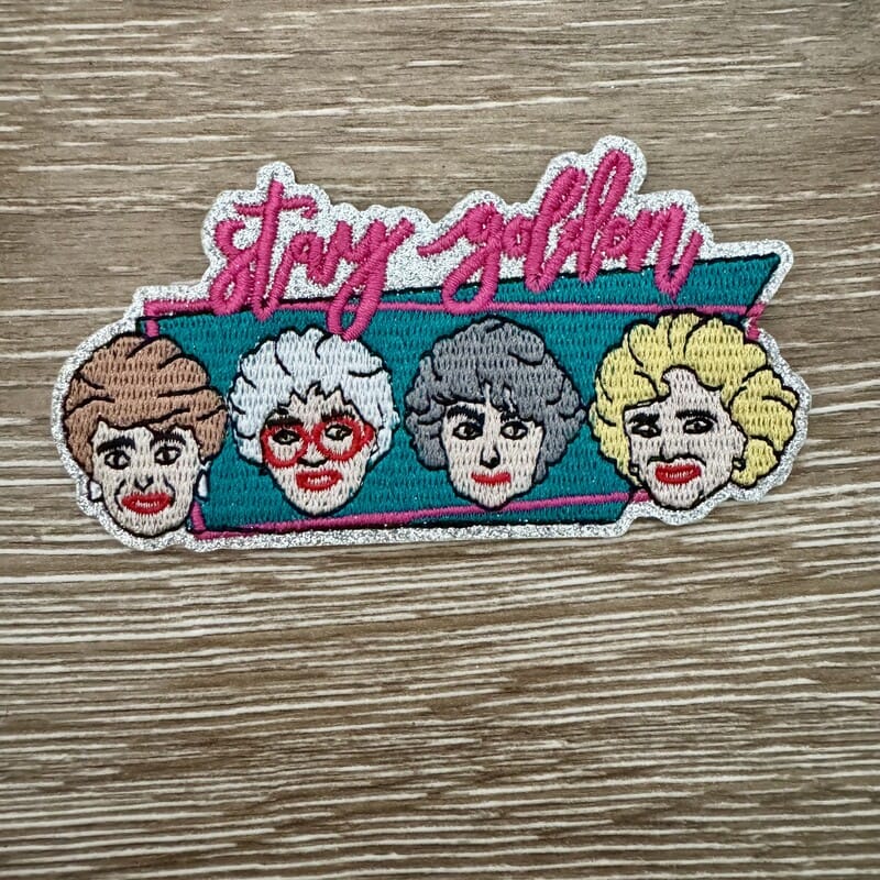 On A Whim Hats Stay Golden Retro Besties Iron-On Patch