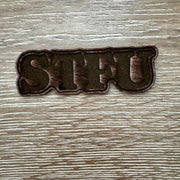 On A Whim Hats STFU Wood-Tone Iron-On Patch