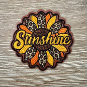 On A Whim Hats Sunshine Leopard Sunflower Iron-On Patch