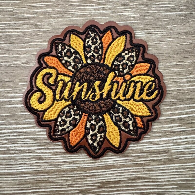 On A Whim Hats Sunshine Leopard Sunflower Iron-On Patch