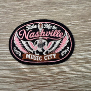 On A Whim Hats Take Me to Nashville Music City Iron-On Patch