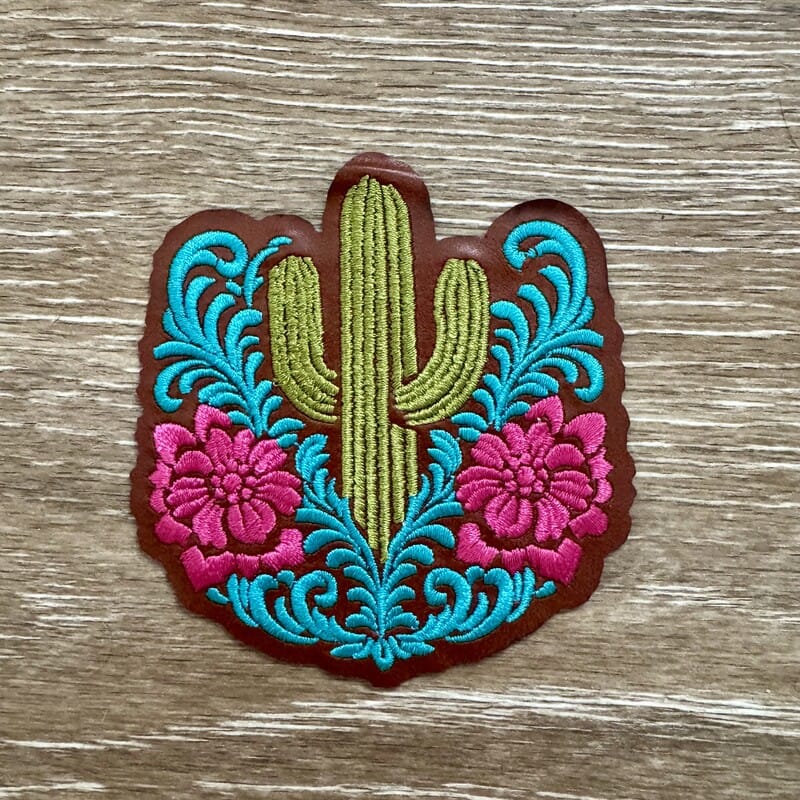 On A Whim Hats Desert Bloom Cactus Iron-On Patch