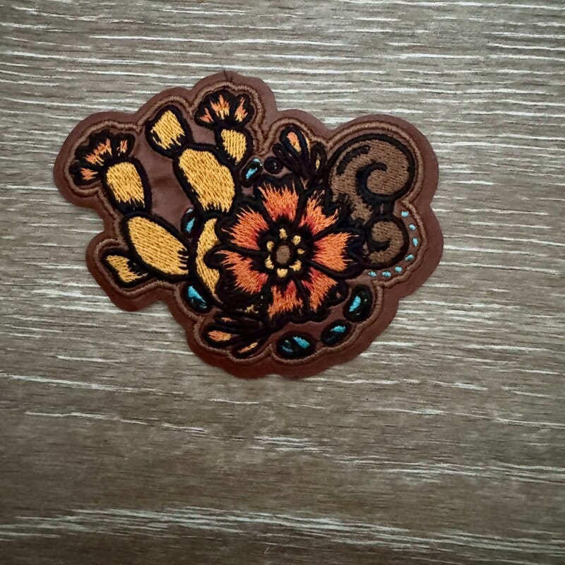 On A Whim Hats Desert Bloom Folk Floral Iron-On Patch