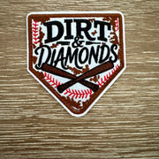 On A Whim Hats Dirt & Diamonds Baseball Iron-On Patch