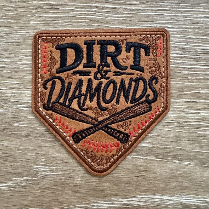 On A Whim Hats Dirt & Diamonds Baseball Iron-On Patch