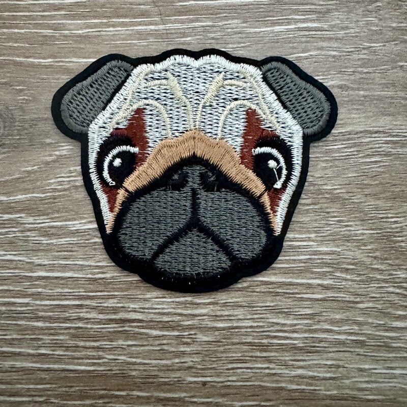 On A Whim Hats Dog Face Iron-On Patch