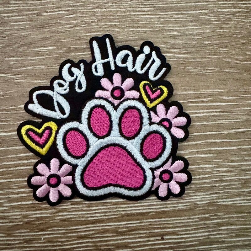 On A Whim Hats Dog Hair Don't Care Iron-On Patch