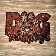On A Whim Hats Dog Mama Copper Glitter Iron-On Patch