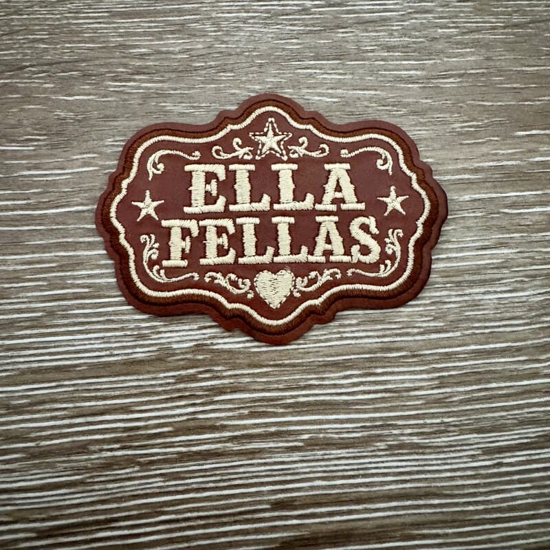 On A Whim Hats Ella Fellas Leather Iron-On Patch