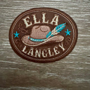 On A Whim Hats Ella Langley Cowboy Hat Leather Iron-On Patch