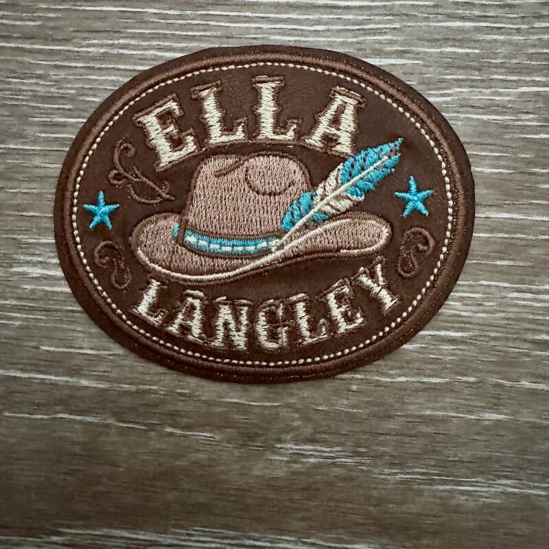 On A Whim Hats Ella Langley Cowboy Hat Leather Iron-On Patch