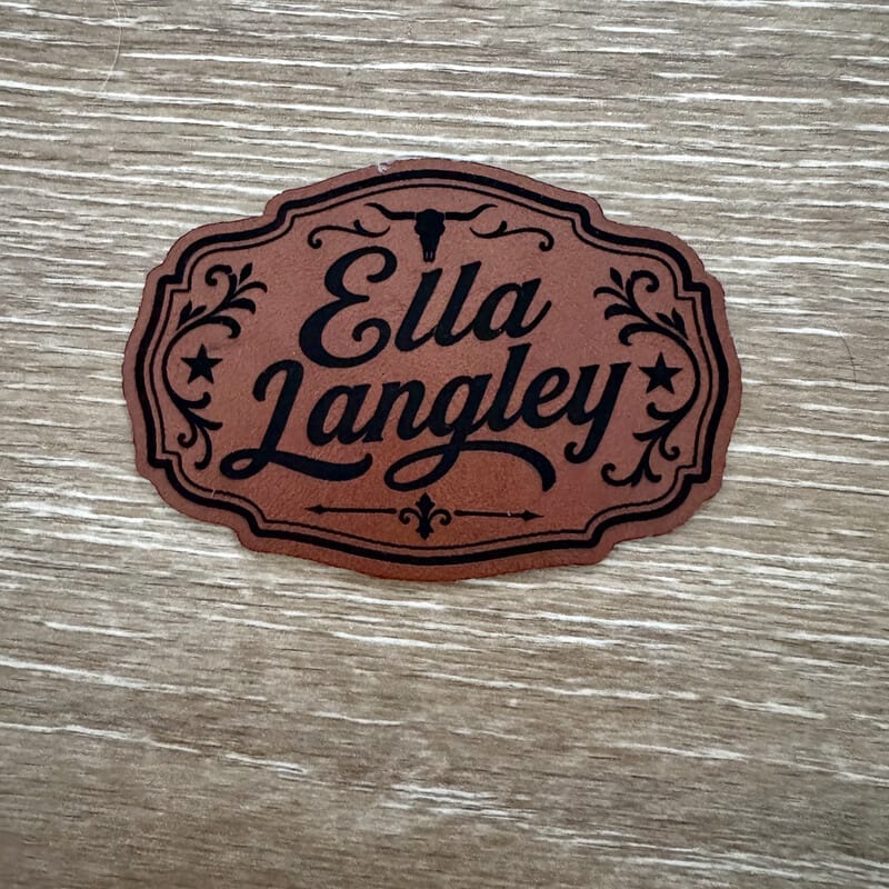 On A Whim Hats Ella Langley Leather Iron-On Patch