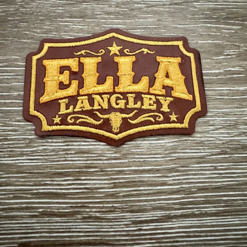 On A Whim Hats Ella Langley Leather Iron-On Patch