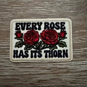 On A Whim Hats Every Rose Has Its Thorn Iron-On Patch