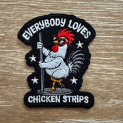On A Whim Hats Everybody Loves Chicken Strips Iron-On Patch
