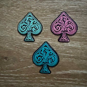 On A Whim Hats Filigree Spade Trio Iron-On Patch