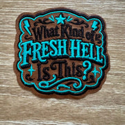On A Whim Hats Fresh Hell Iron-On Patch